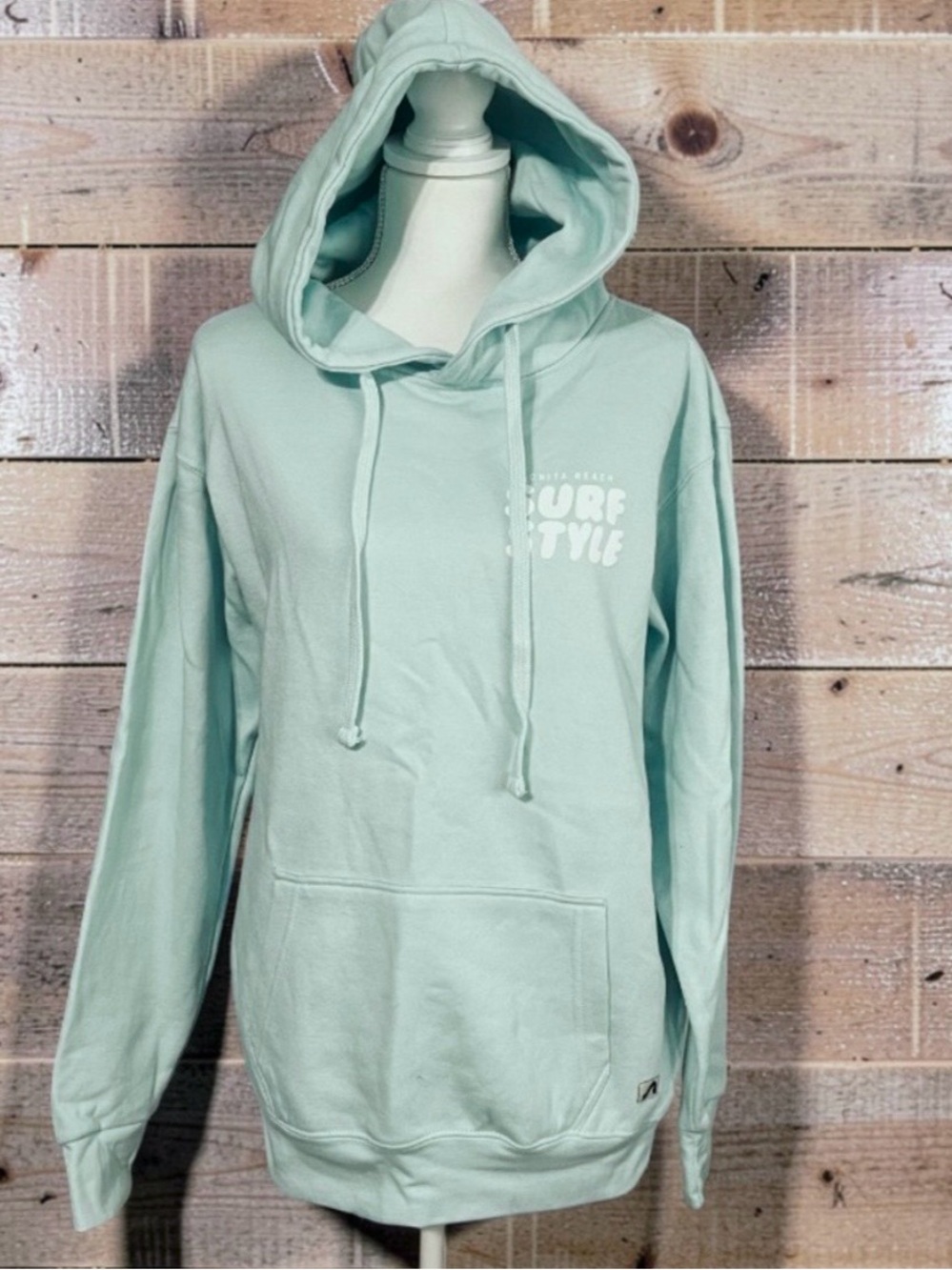 Hoodie Surf Style Light Blue / Mint Blue Hoodie Kangaroo pocket NWOT